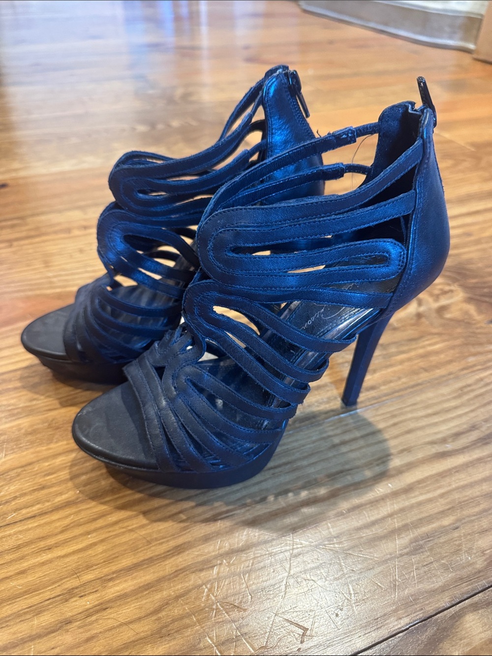 Jessica Simpson Black Strappy High Heel Sandals